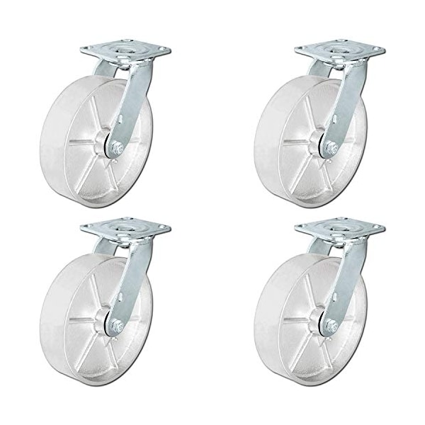 8"x2" Steel Wheel Casters, Casters Swivel Casters, 1,250, PK4